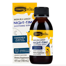 Load image into Gallery viewer, Comvita Kids Night-Time Soothing Syrup - GRAPE FLAVOUR, 118 ML.
