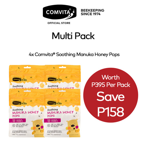 Comvita Kids x4 Soothing Manuka Honey Pops Multi Pack